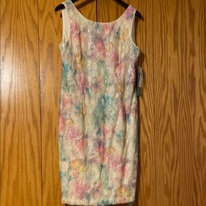 NWT Multicolor Sequin Sleeveless Dress size 14
